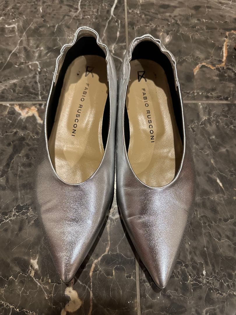 FABIO RUSCONI ポインテッドトウシャーリングパンプス(F31510)