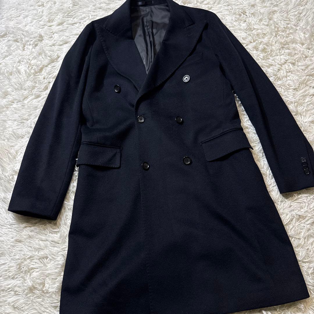 専用only premio カシミヤ100 ダブルチェスターコート ブラック