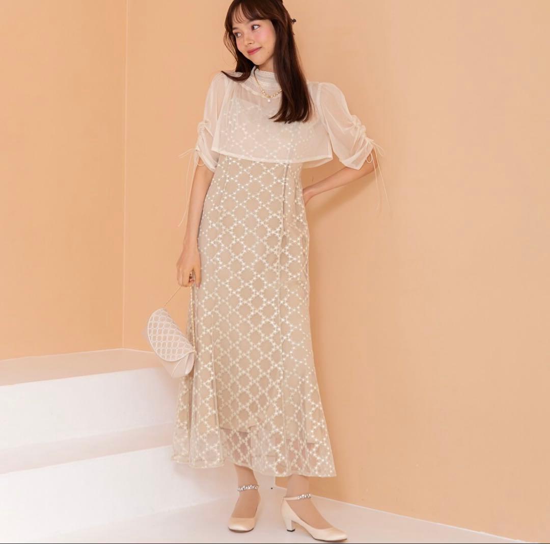 ※専用【formforma】シャーリングリボンボレロ×ダイヤ柄キラキラドレス