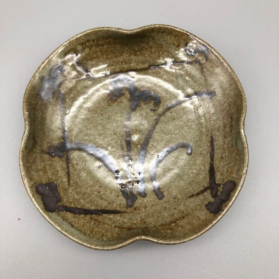 希少年代物唐津焼隆太窯中里粉引ふちなぶり皿5枚セット12-13cm骨董ビンテージ