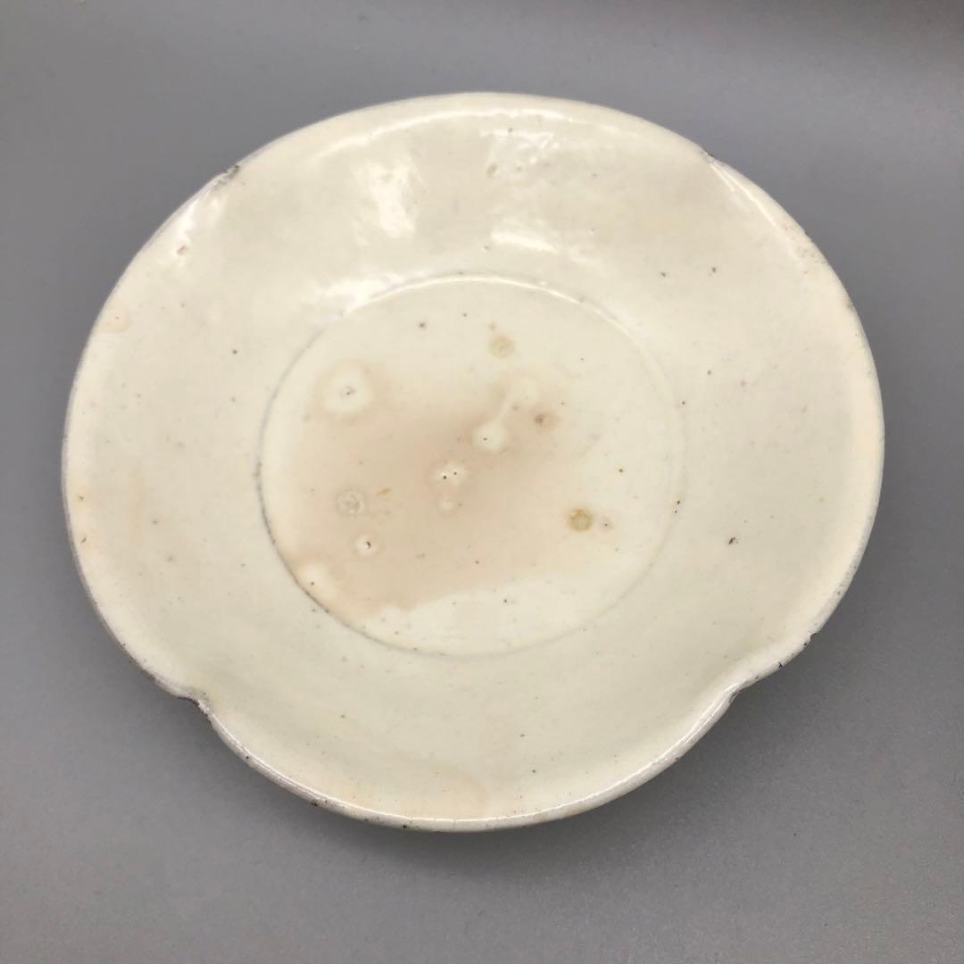 希少年代物唐津焼隆太窯中里粉引ふちなぶり皿5枚セット12-13cm骨董ビンテージ