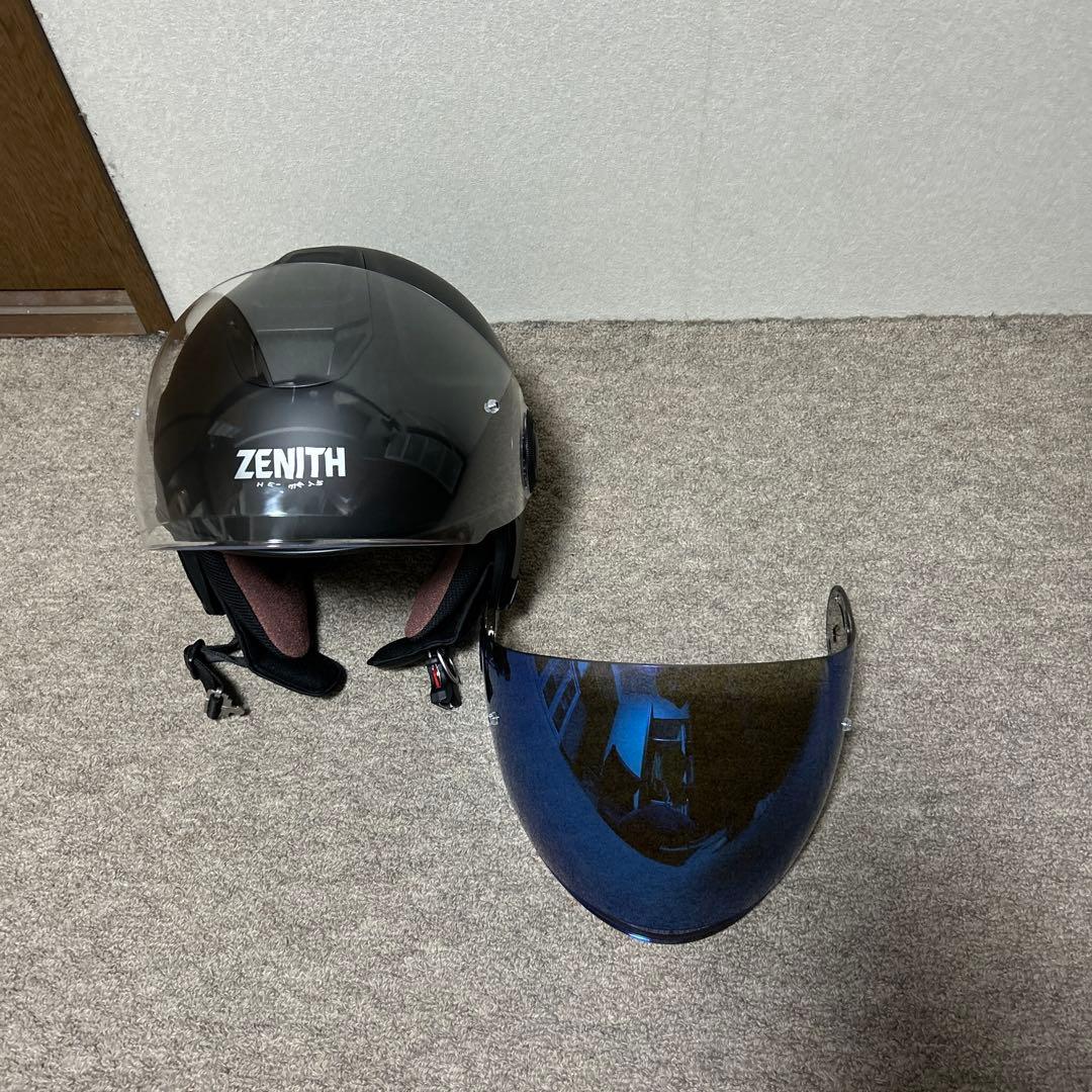 ZENITH YJ-22Ⅱヘルメット L ブラック ブルーミラーシールドセット