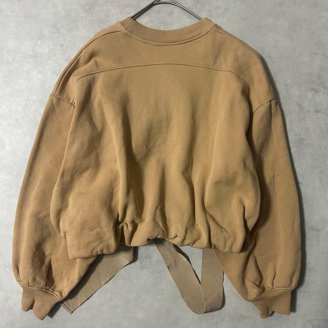 美品✨パトゥ オーガニックコットンクロップド ドローストリングスウェット ロゴ