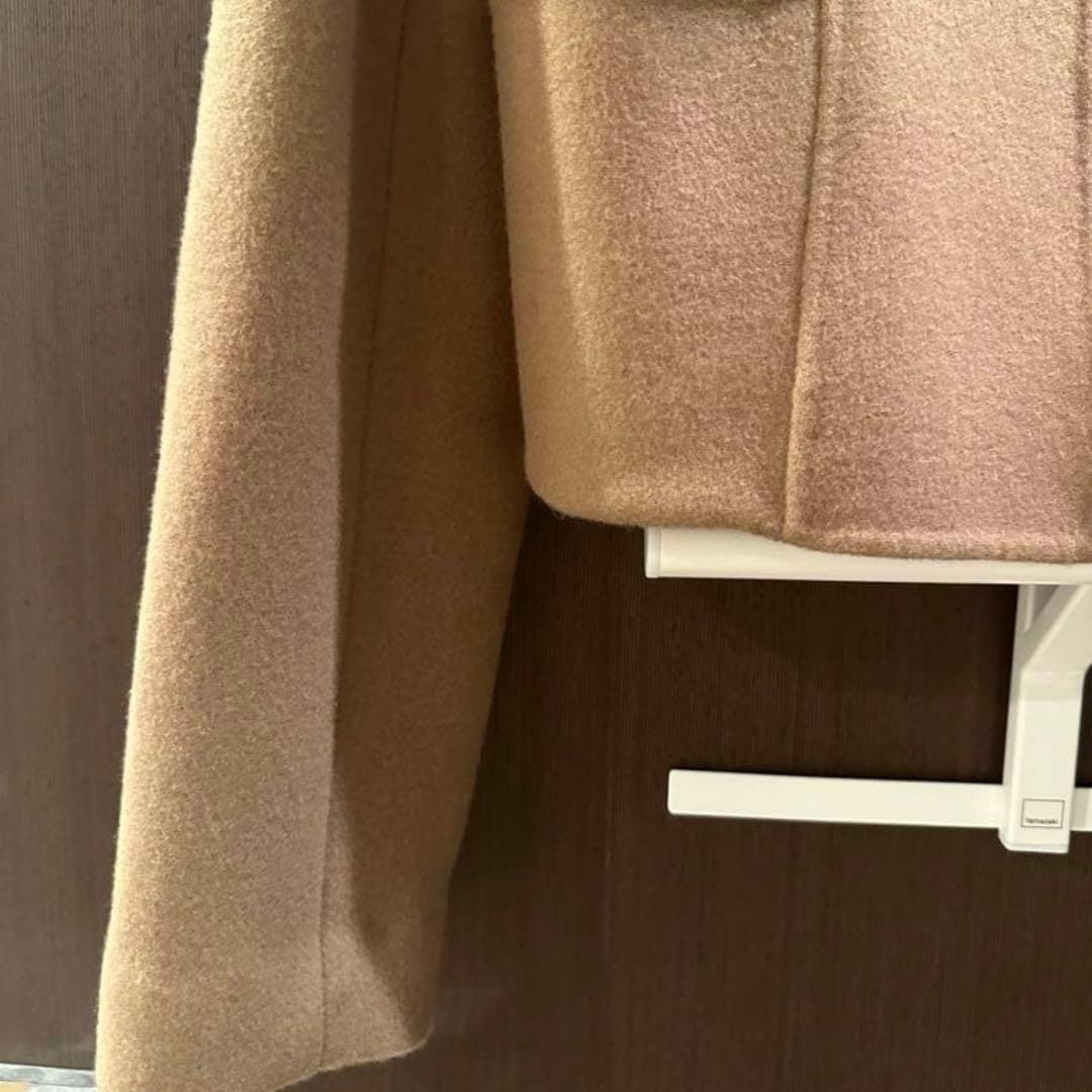 anuans ウールダブルクロスリバーショートジャケット　ノーカラージャケット