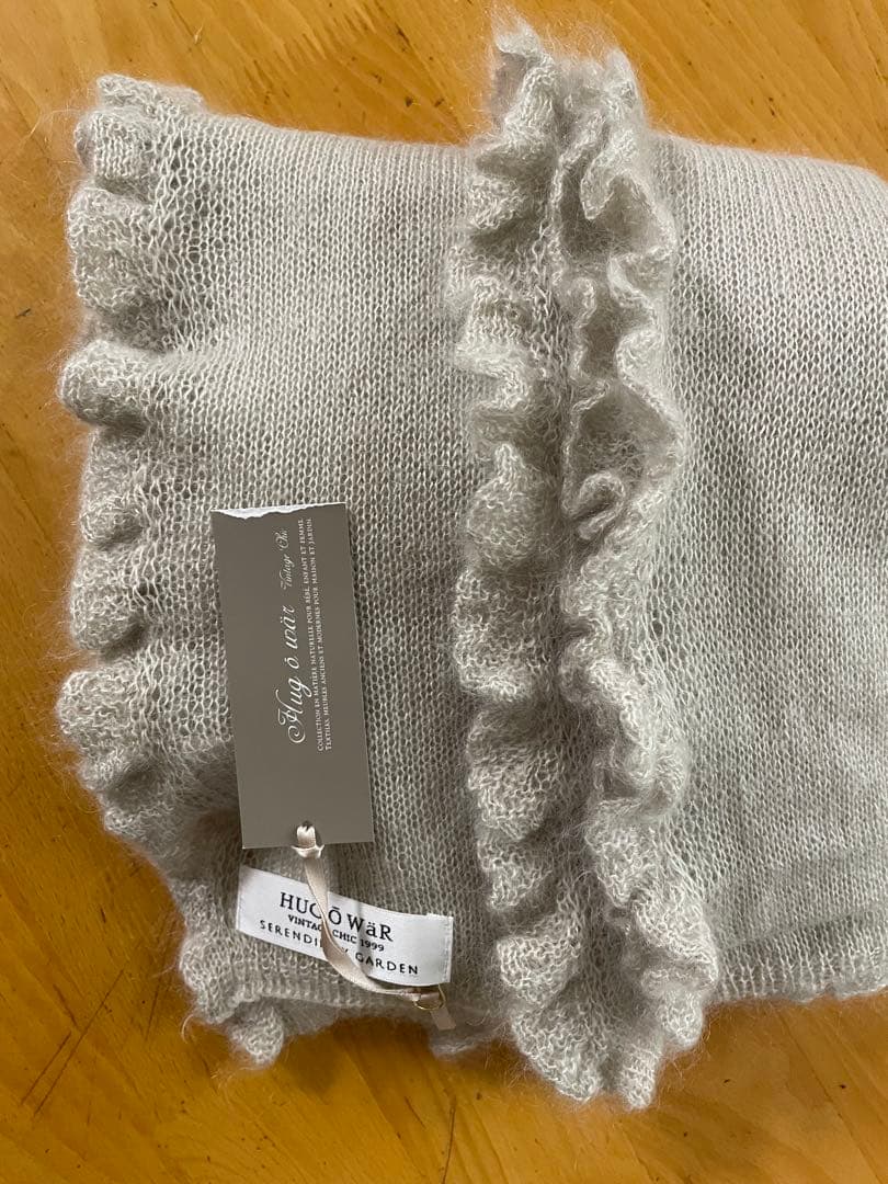 ハグオーワー⭐︎今季シルクモヘアフリルストール新品