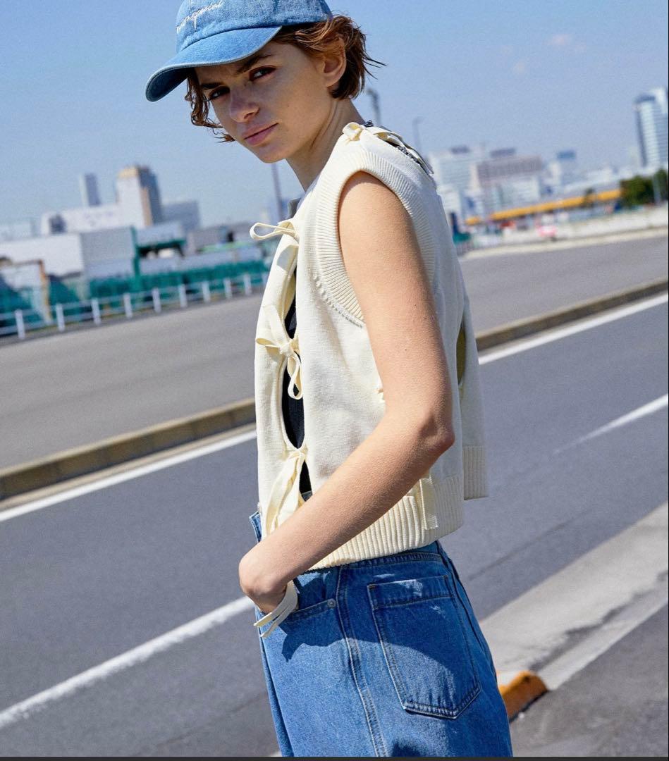 maisonspecial リボンホールニットベスト
