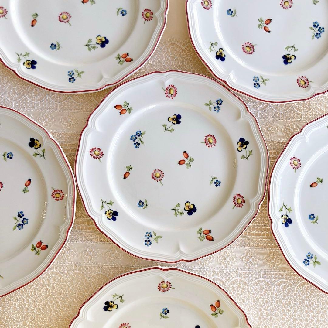 【希少】ビレロイ&ボッホ プチフルール 20.5cmプレート 6枚セット