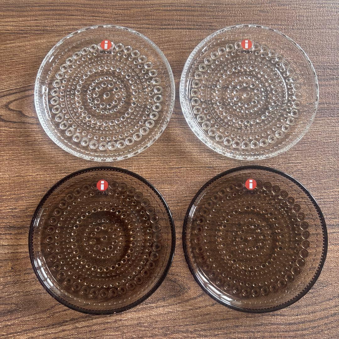 イッタラ カステヘルミ プレート１０cm クリア２枚 & サンド2枚 セット