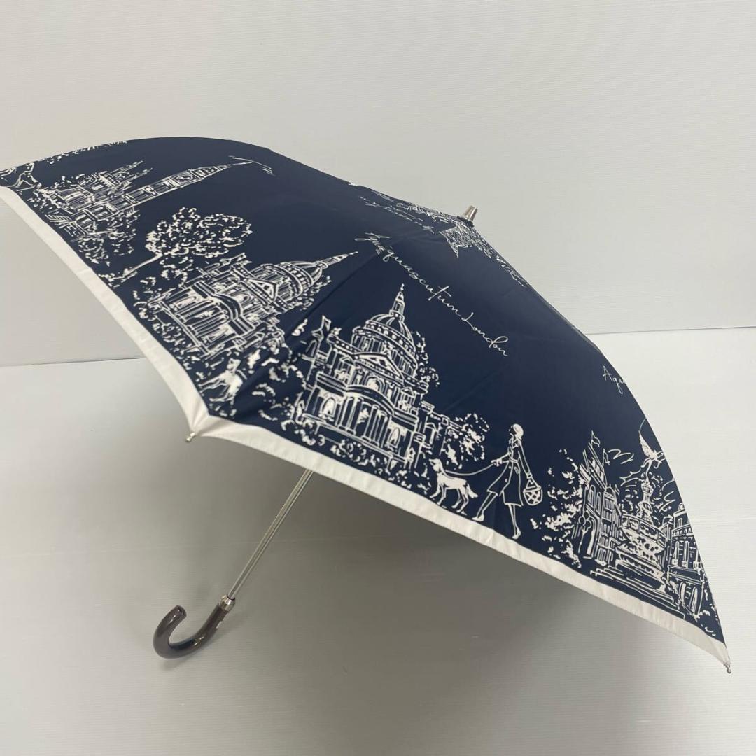 K*O様 新品52842 アクアスキュータム紺サマーシールド1級遮光晴雨兼用折り