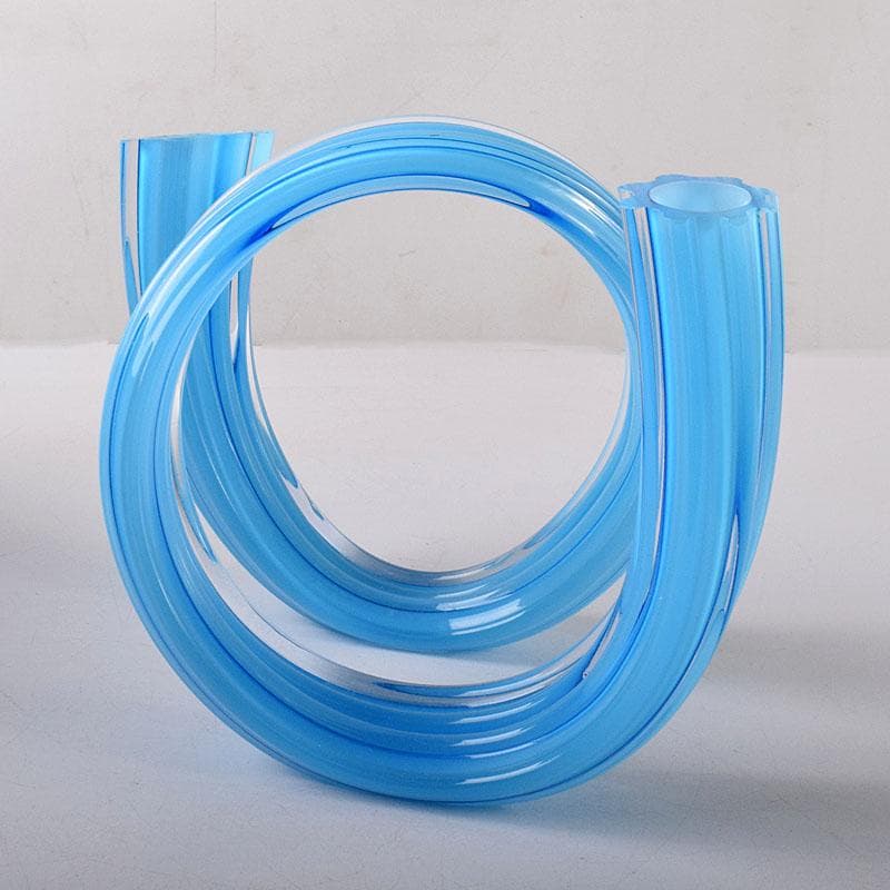 モダンアート　ガラス工芸　二口パイプ形　花入　共箱　8217