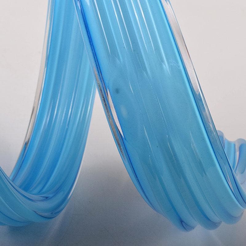 モダンアート　ガラス工芸　二口パイプ形　花入　共箱　8217