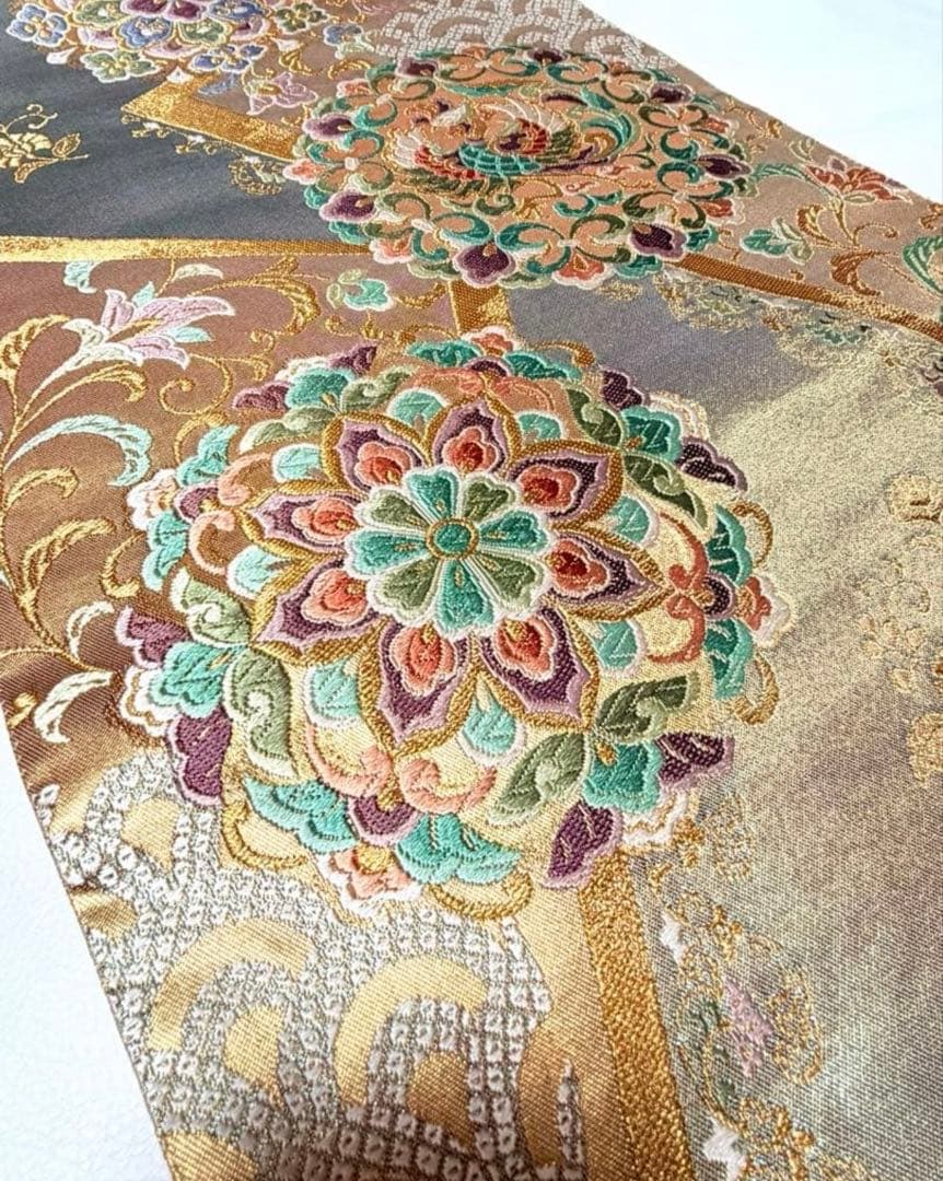 高級 袋帯 正絹 六通柄 西陣織 唐織 フォーマル 訪問着 留袖 色無地