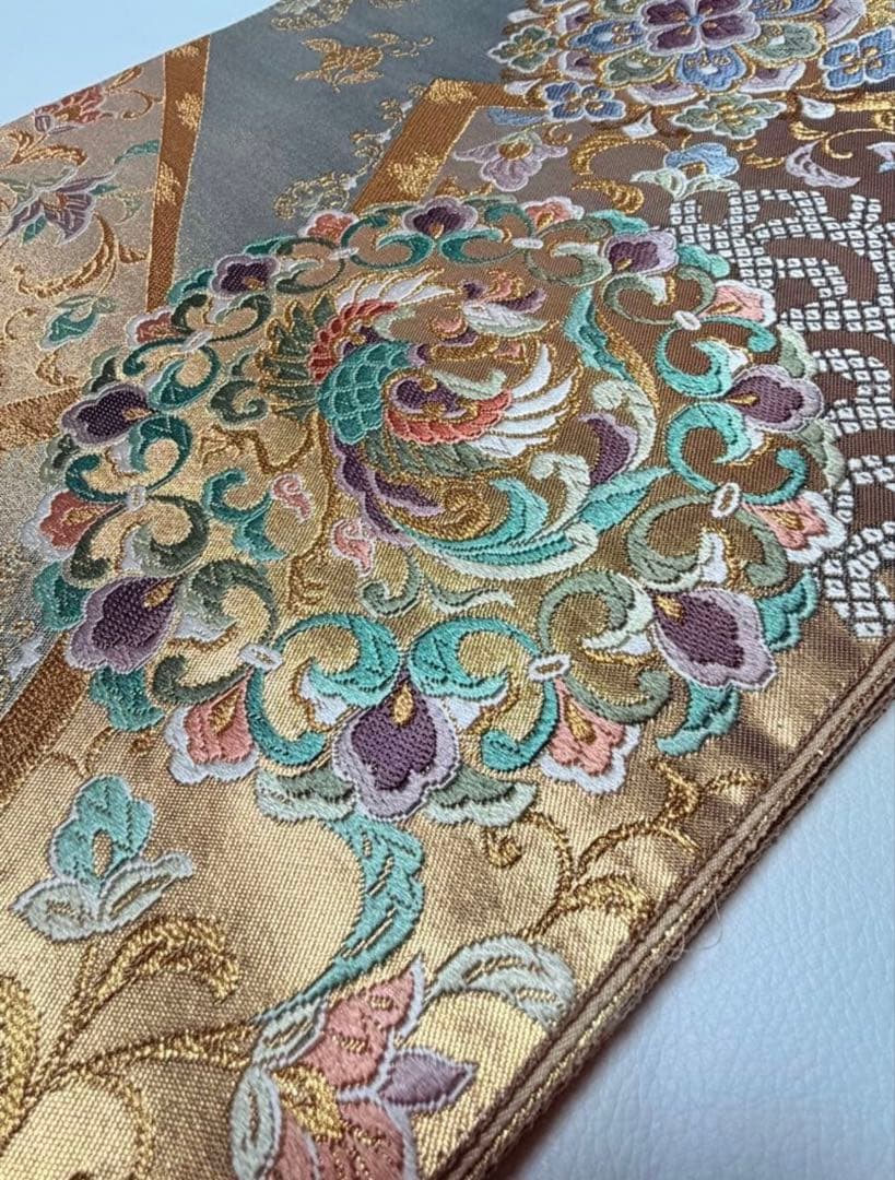 高級 袋帯 正絹 六通柄 西陣織 唐織 フォーマル 訪問着 留袖 色無地