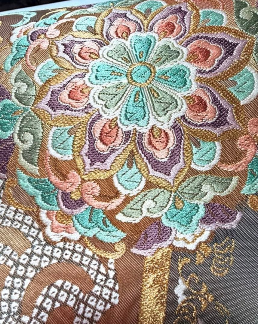 高級 袋帯 正絹 六通柄 西陣織 唐織 フォーマル 訪問着 留袖 色無地