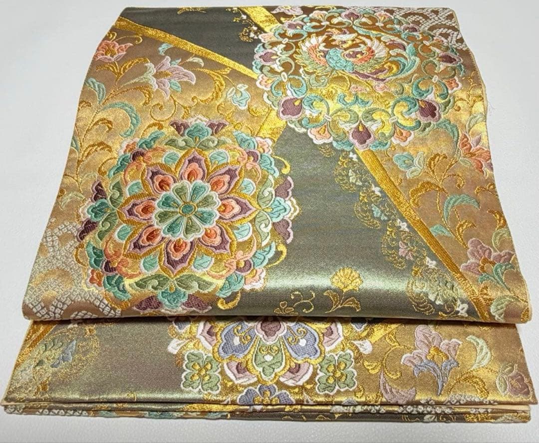 高級 袋帯 正絹 六通柄 西陣織 唐織 フォーマル 訪問着 留袖 色無地