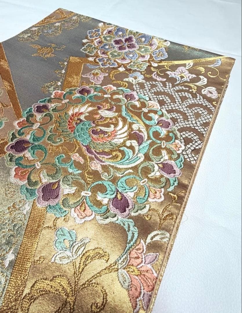 高級 袋帯 正絹 六通柄 西陣織 唐織 フォーマル 訪問着 留袖 色無地