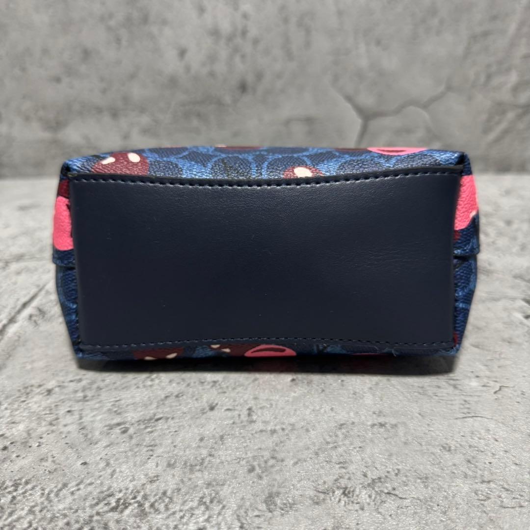 未使用級✨️コーチ 2way ショルダーバッグ ミニシティ チェリー レザー 青