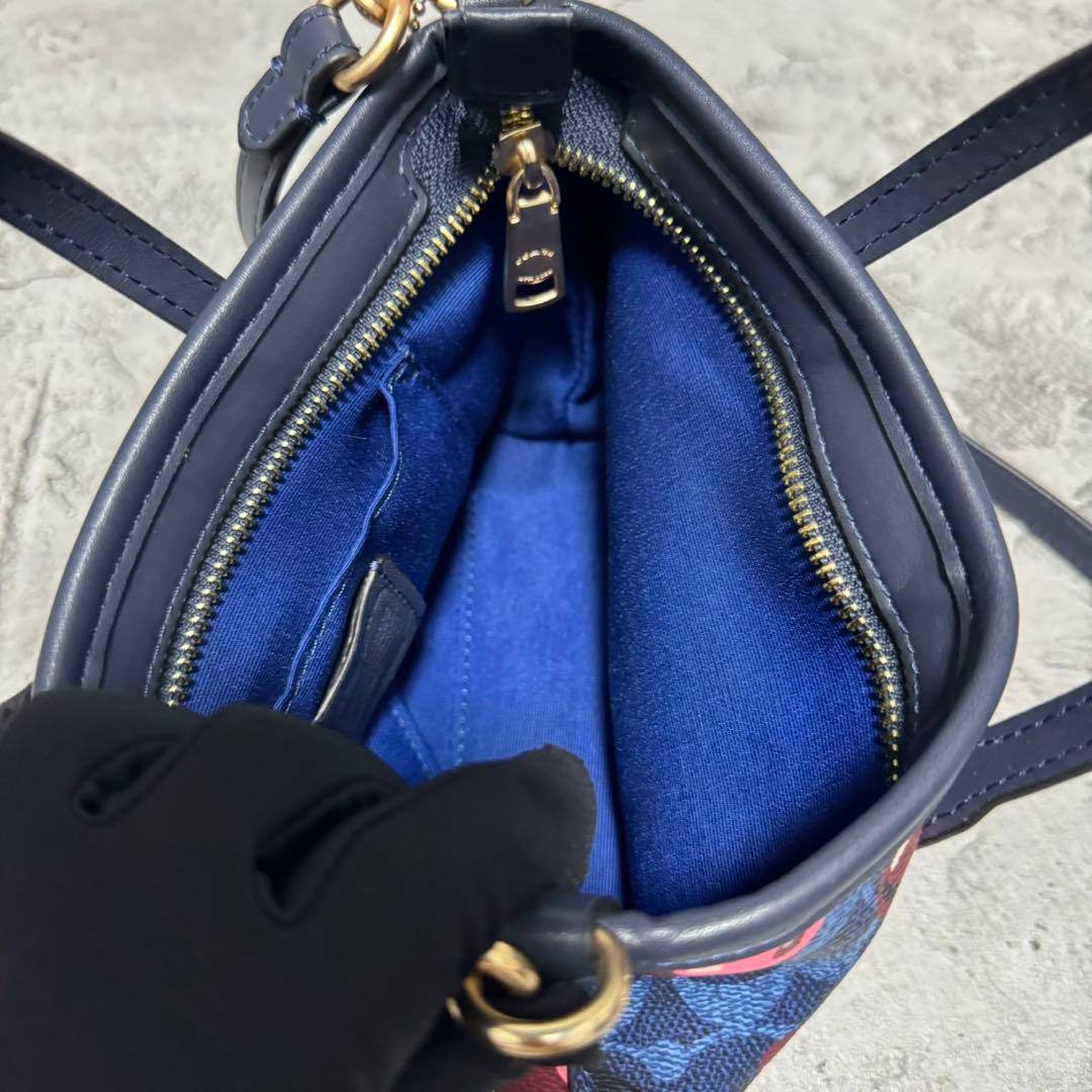 未使用級✨️コーチ 2way ショルダーバッグ ミニシティ チェリー レザー 青