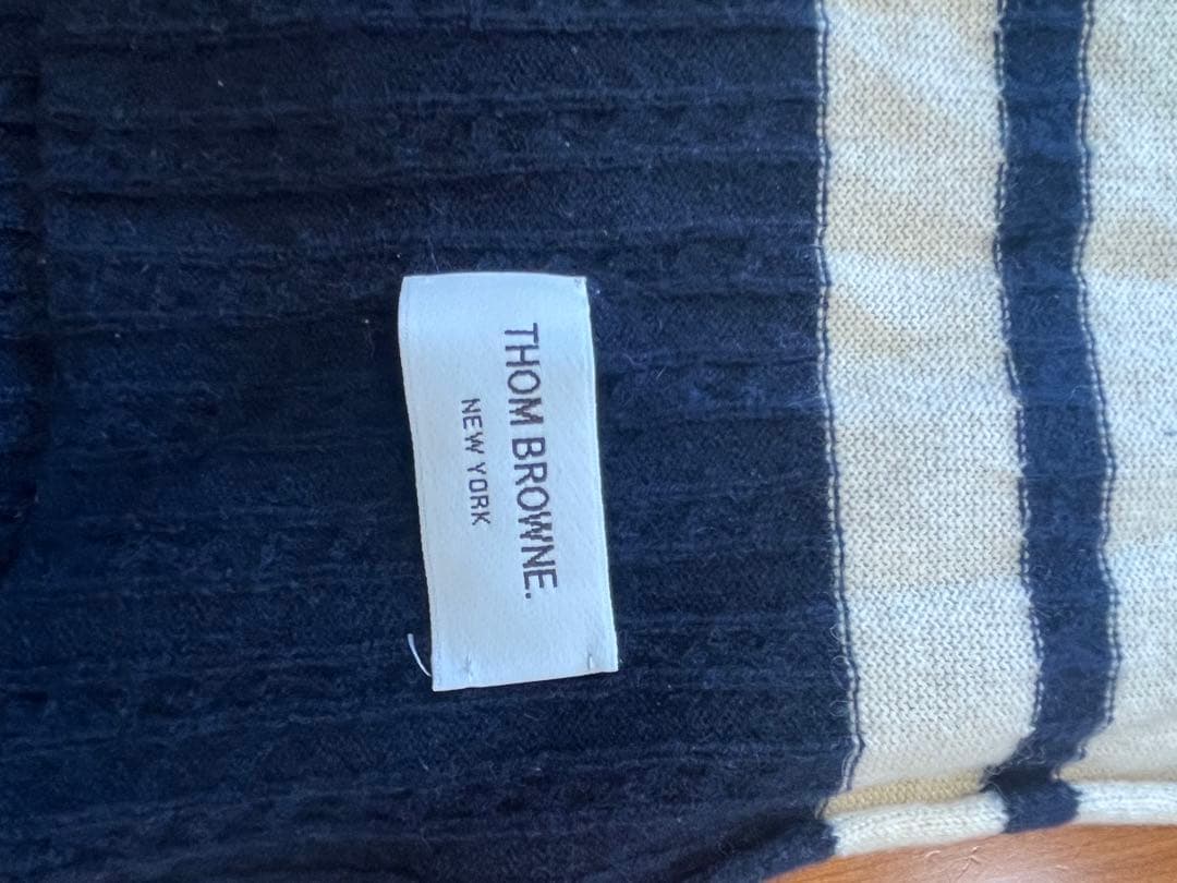 専用です。THOM BROWNE ネイビー ホワイト ストライプ マフラー