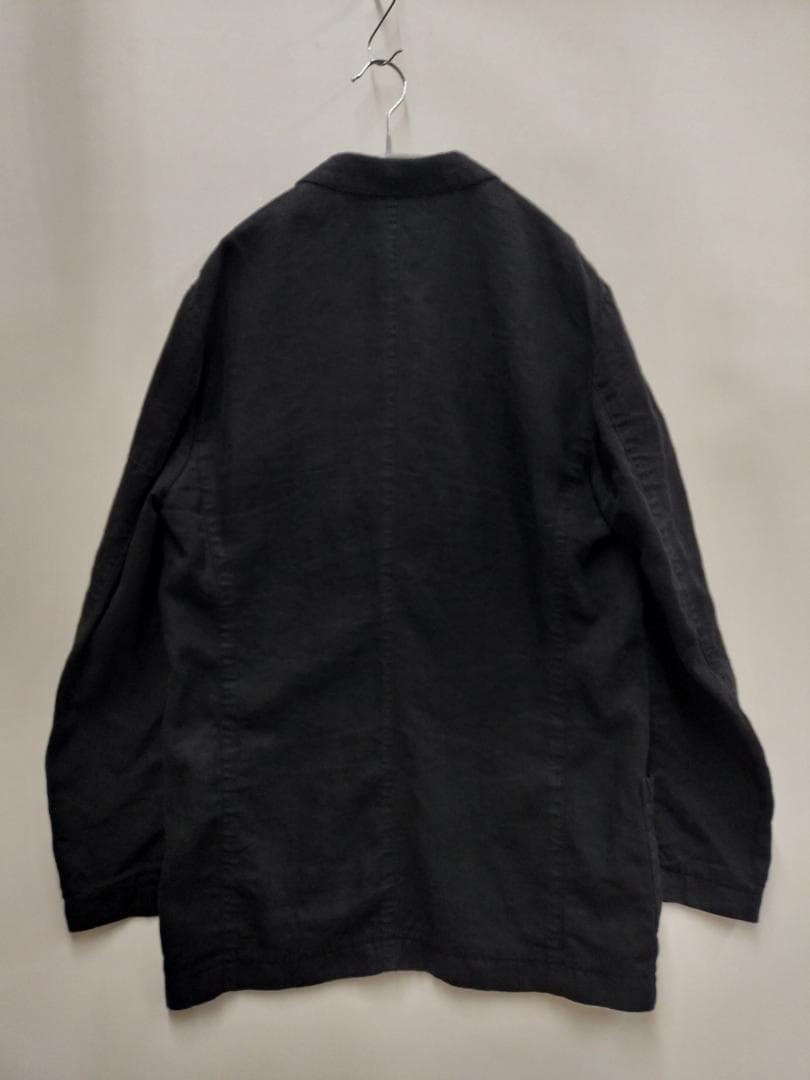 パパス/リネンジャケット/P刺繍襟/ロゴ刻印ボタン/本切羽/ゆったりシルエット