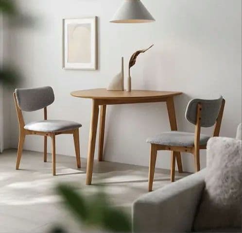 天然木製 グレー ダイニングチェア 1脚