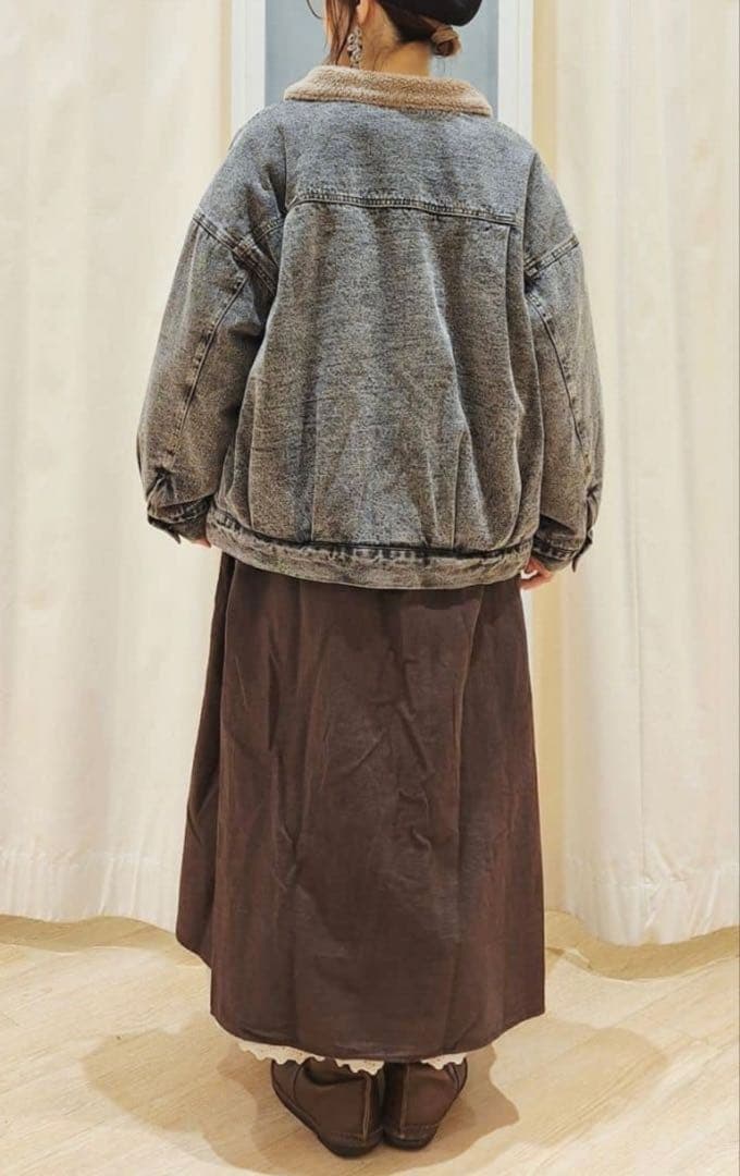 サマンサモスモスデニムジャケット　デニムボアジャケット　ブラック