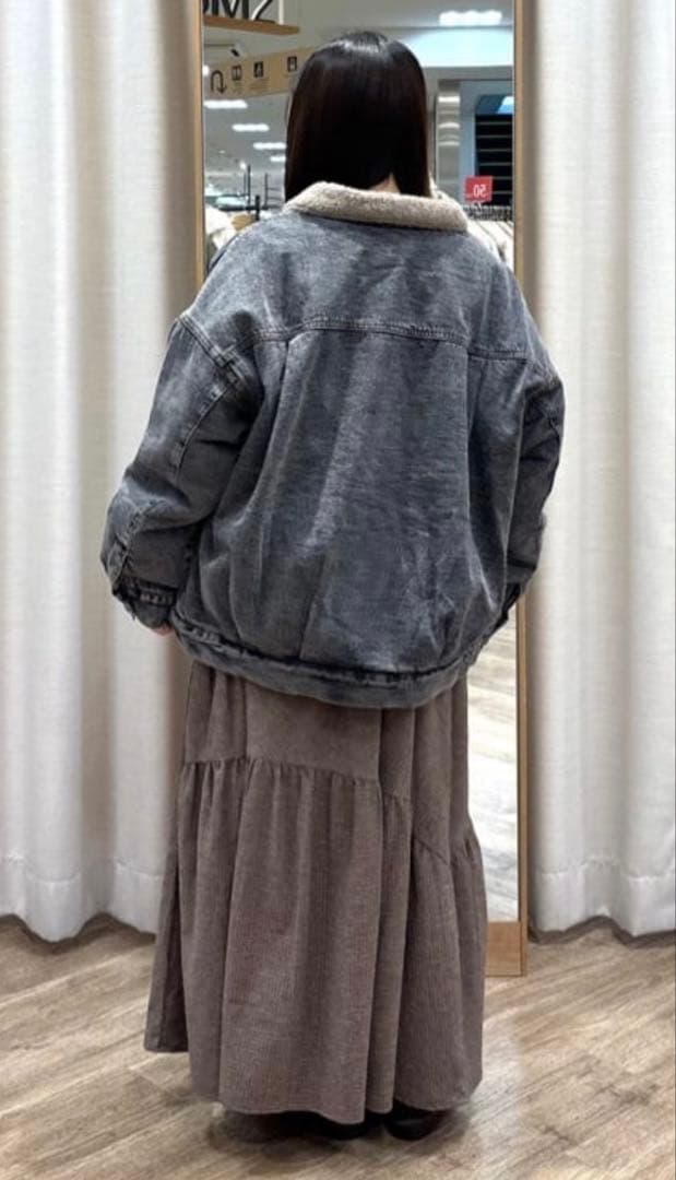 サマンサモスモスデニムジャケット　デニムボアジャケット　ブラック