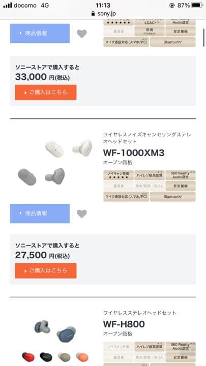 SONYワイヤレスイヤホン