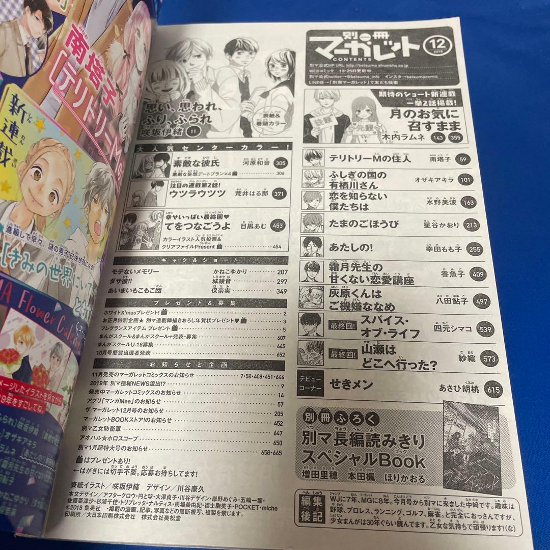 別冊マーガレット2018年12月号 咲坂伊緒