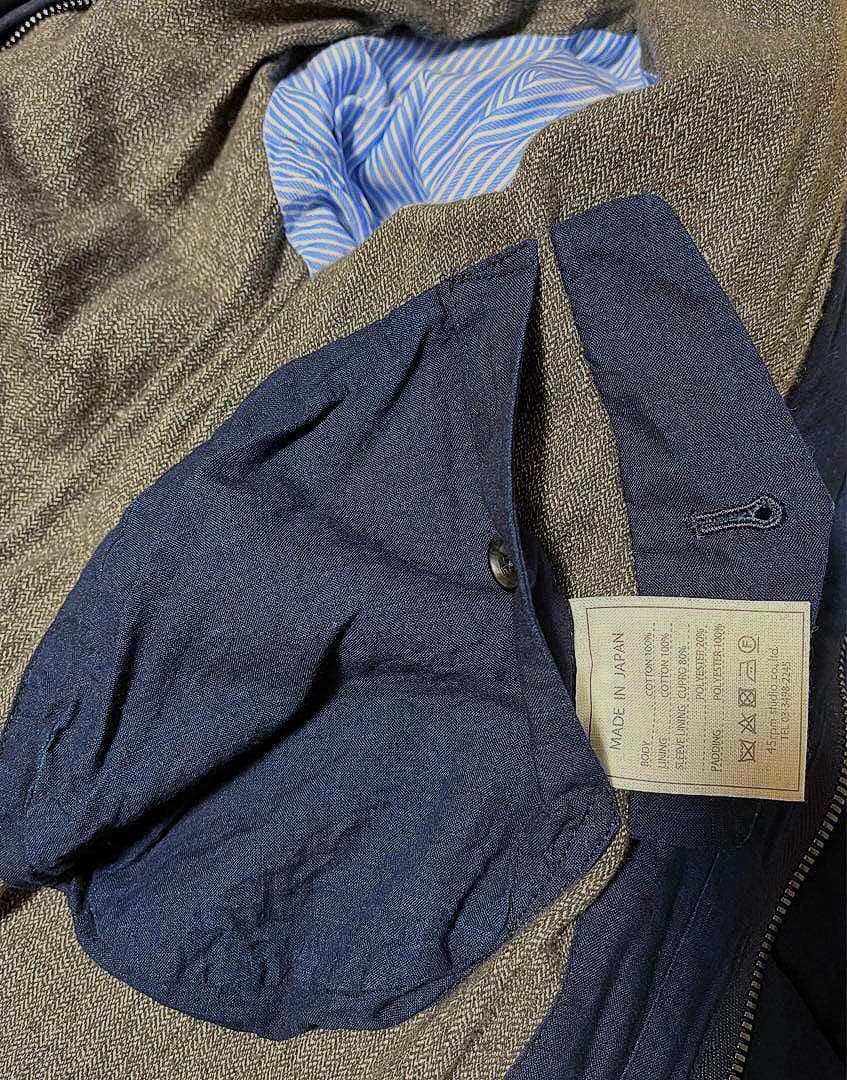 45R フォーティーファイブ•アール キルティング中綿ジャケット 藍染インディゴ