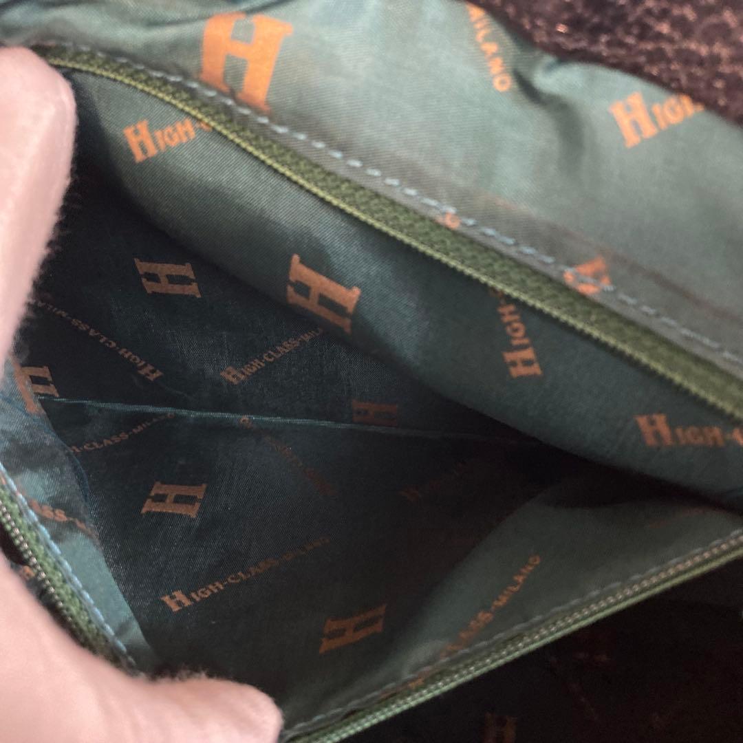 【極美品】HIGH-CLASSハイクラス　ワンショルダーバッグ　レザー　ブラック