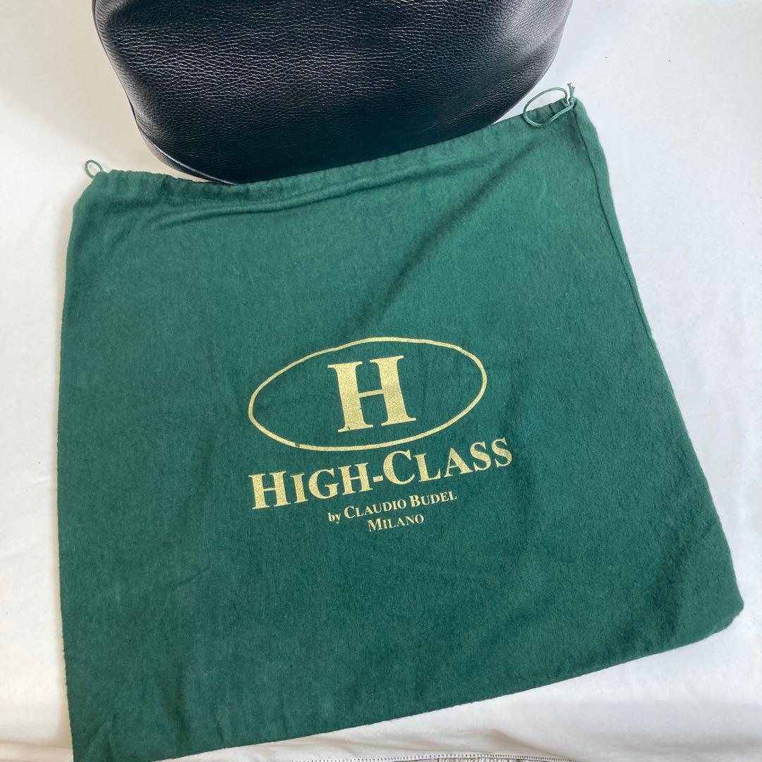 【極美品】HIGH-CLASSハイクラス　ワンショルダーバッグ　レザー　ブラック