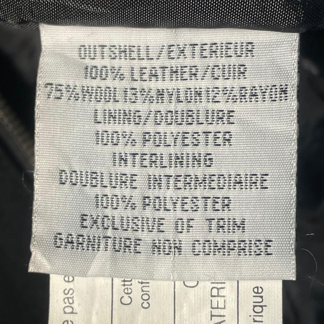 AMANATI アマナティ スタジャン 襟革 本革 企業ロゴ刺繍 黒 L程