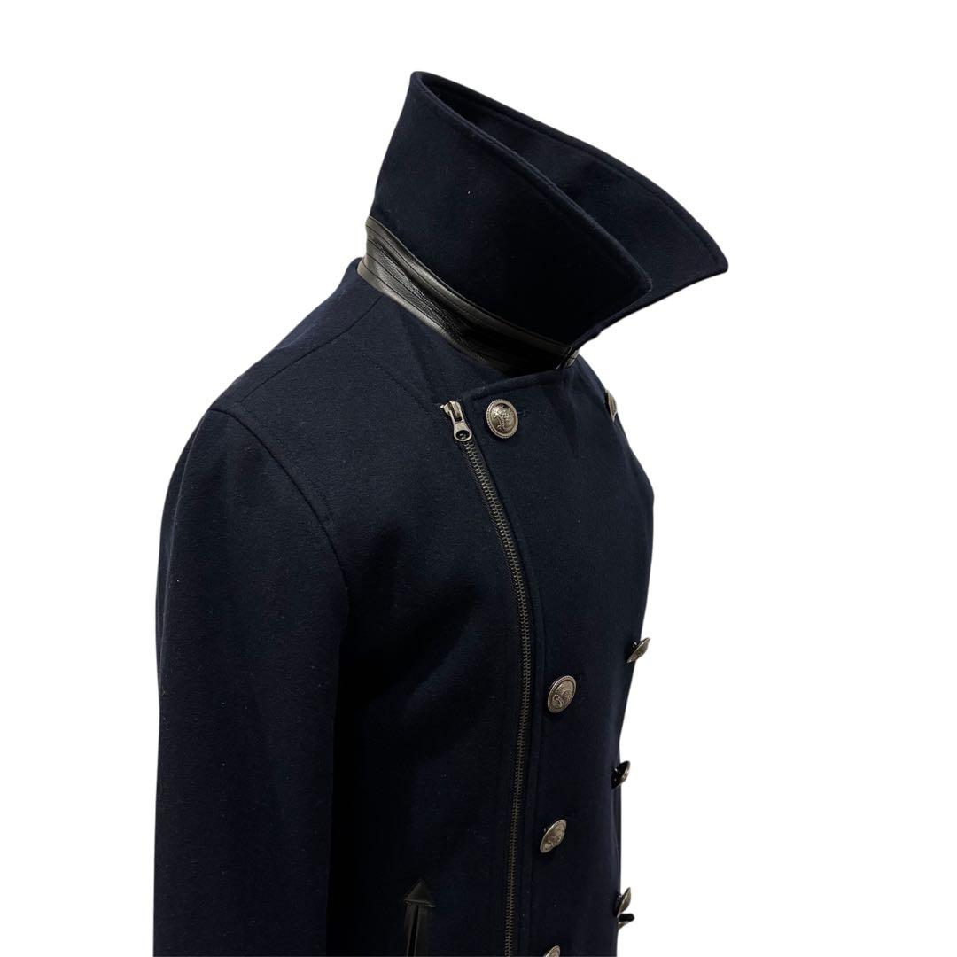 ナポレオンジャケット Pコート ウール ダークネイビー モード お兄系 y2k