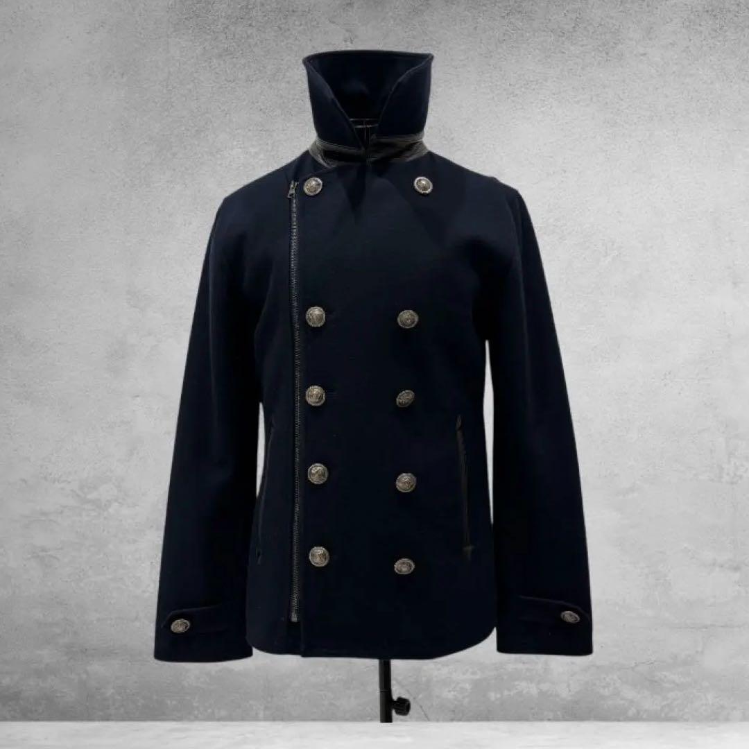 ナポレオンジャケット Pコート ウール ダークネイビー モード お兄系 y2k