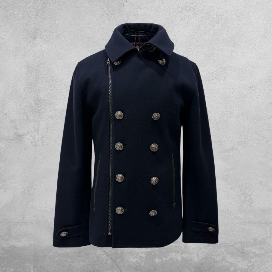 ナポレオンジャケット Pコート ウール ダークネイビー モード お兄系 y2k