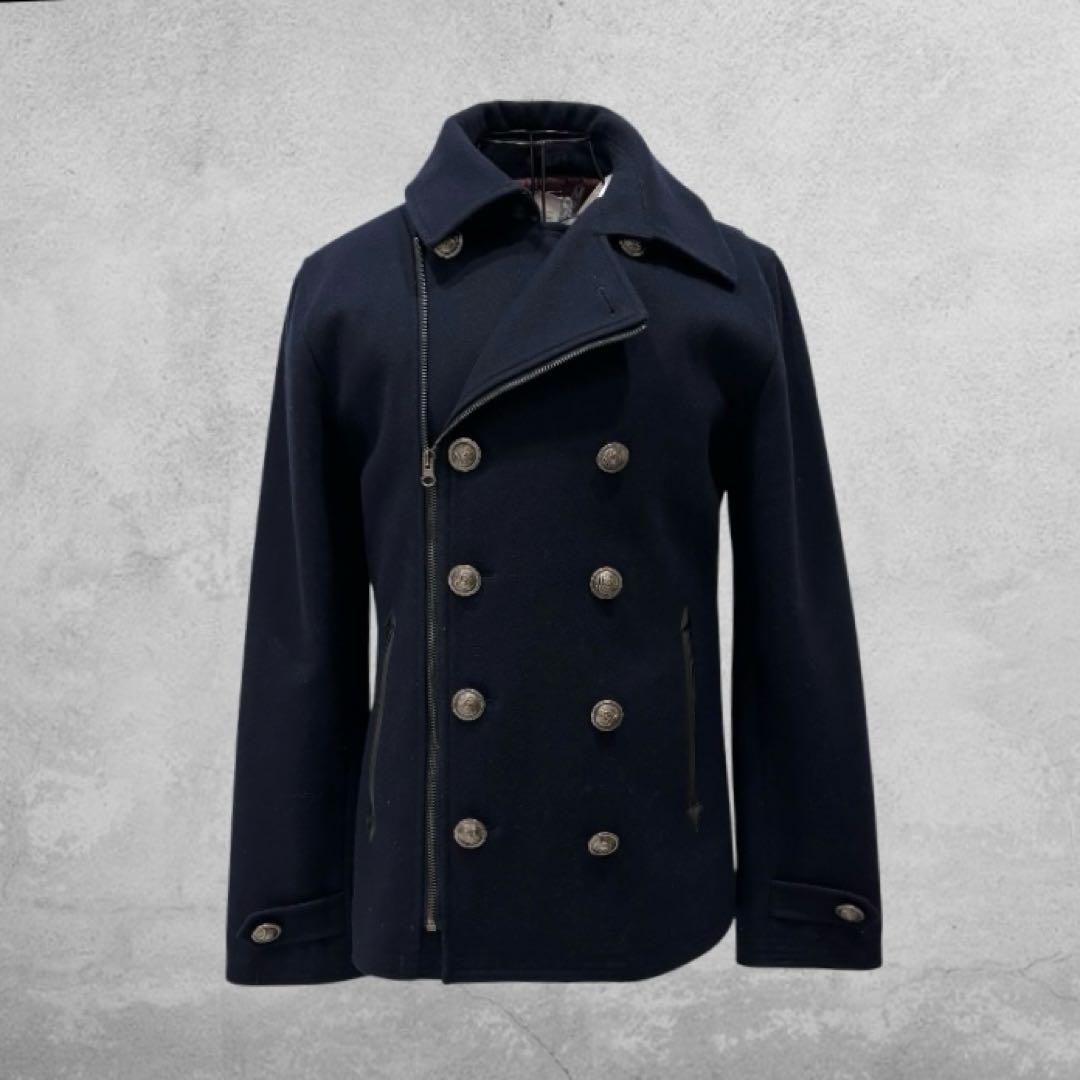 ナポレオンジャケット Pコート ウール ダークネイビー モード お兄系 y2k