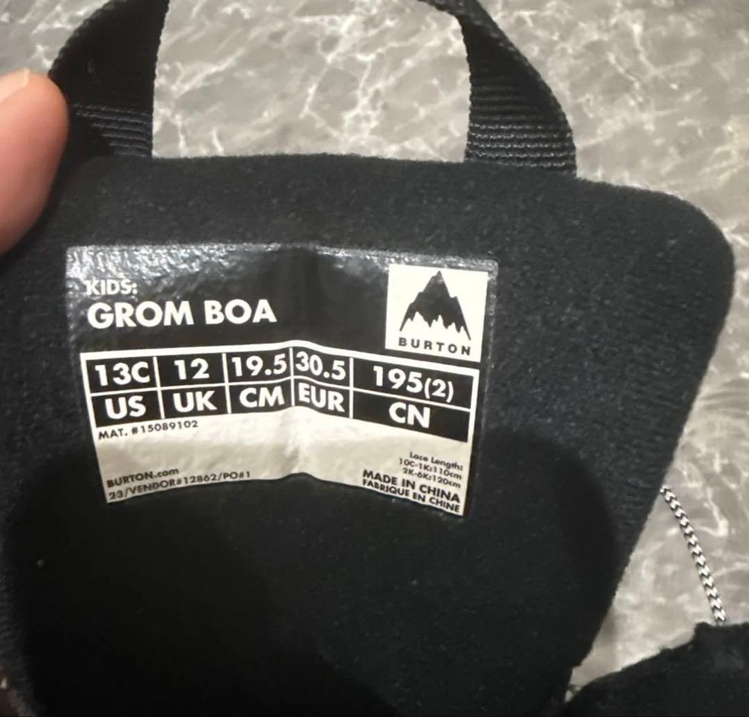 スノーボードブーツ　キッズ　19.5センチ　BURTON BOA