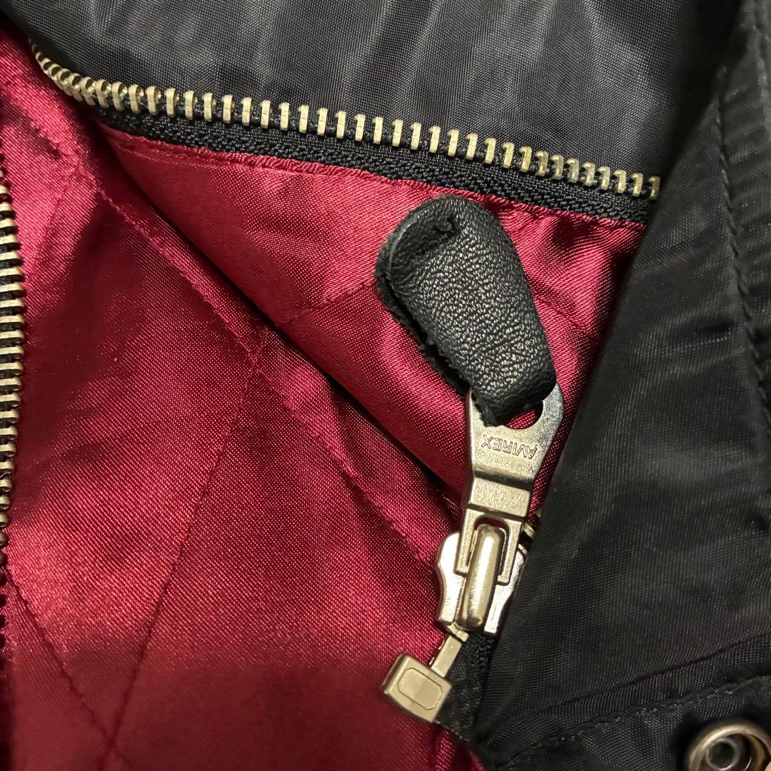 【美品・90s】Avirex バーシティージャケット 襟レザー ゆるダボ L