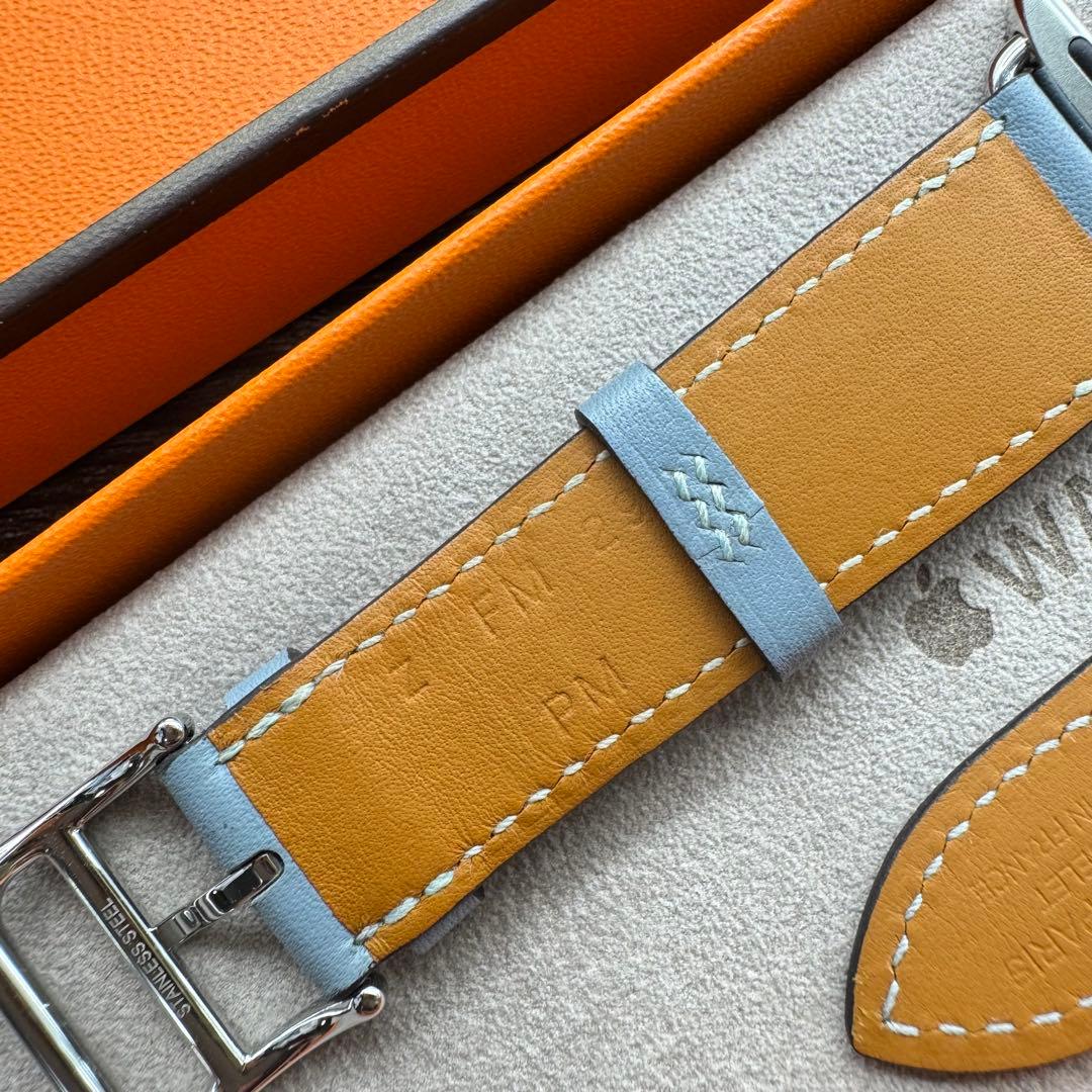 2875 ほほ未使用　Apple Watch エルメス　ブルーラン　レザー