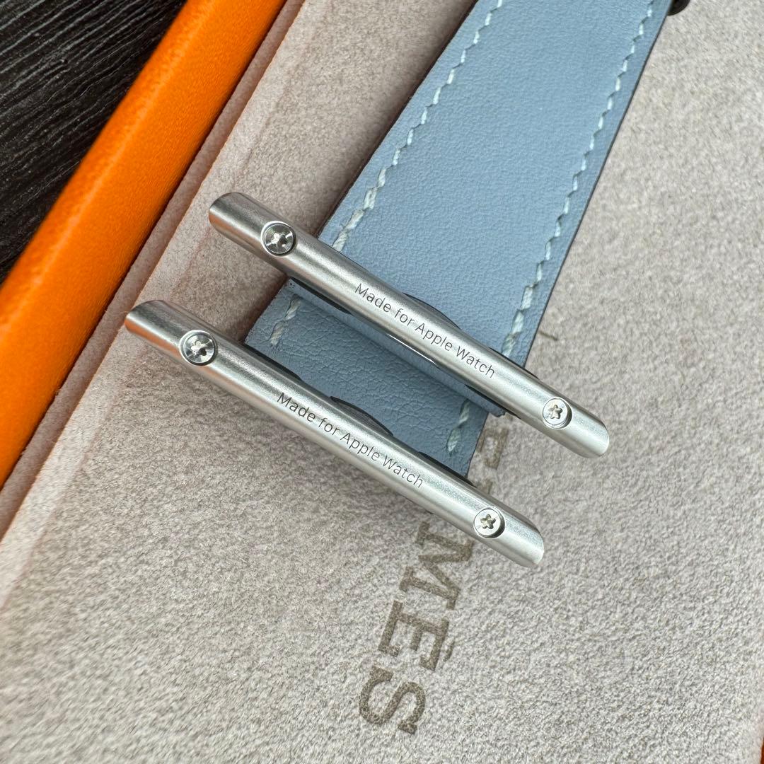 2875 ほほ未使用　Apple Watch エルメス　ブルーラン　レザー