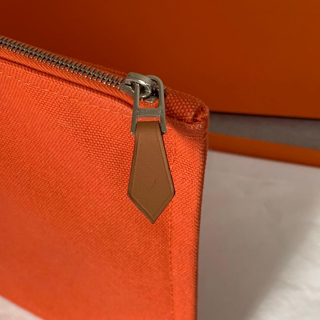エルメス　フラットポーチ ヨッティングMM オレンジ