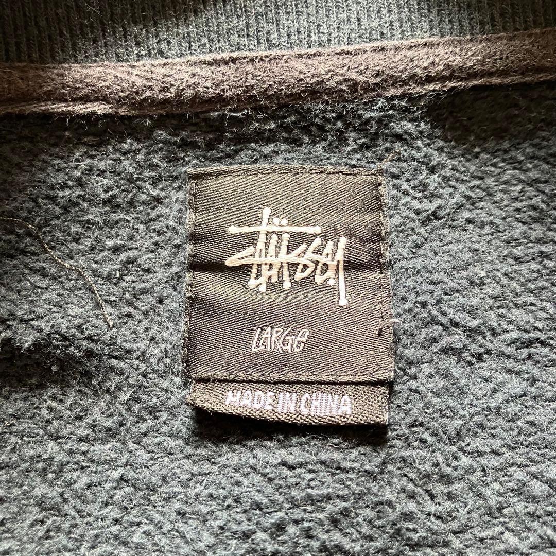 古着 ステューシー 両面レタードロゴ スタジャン 黒 L フェード