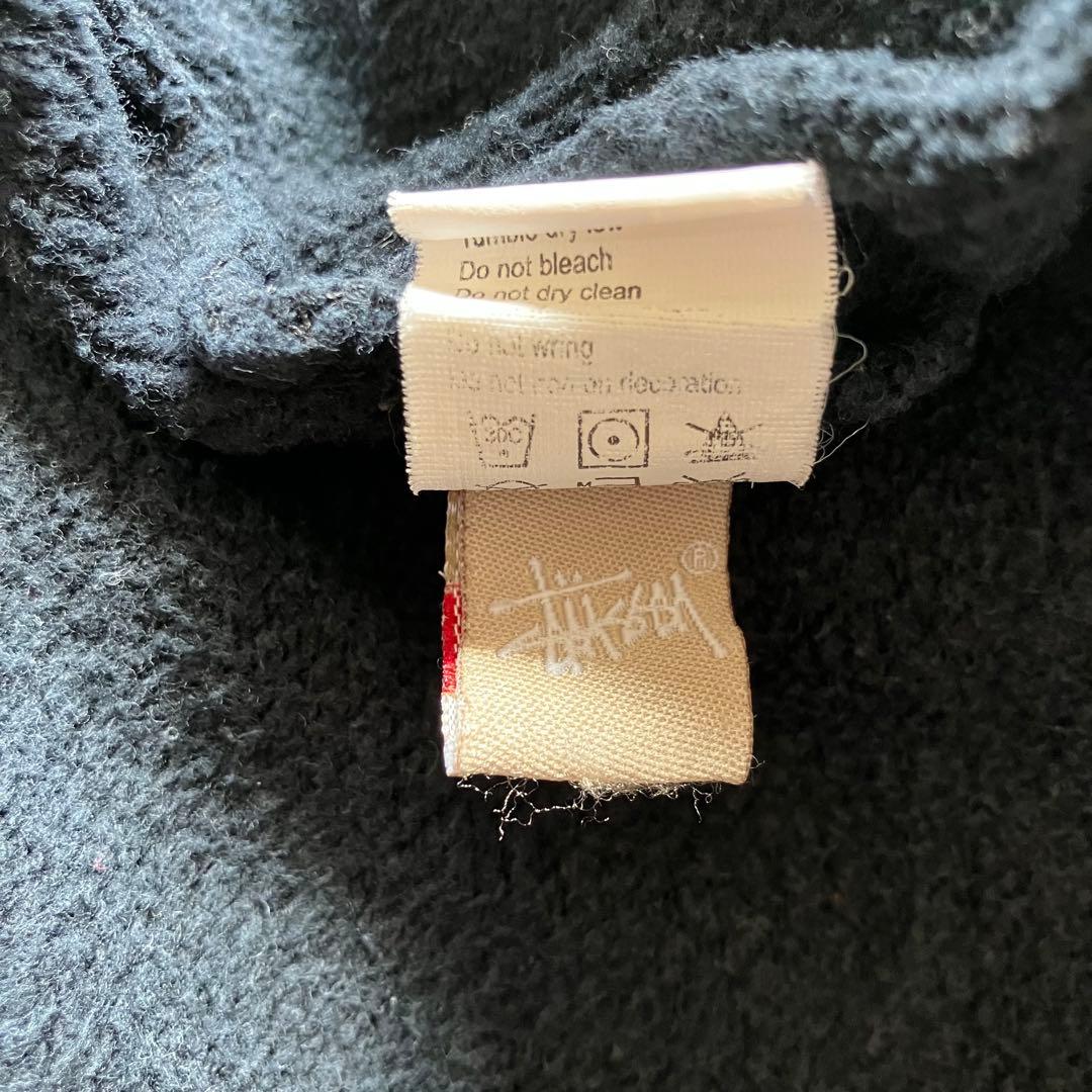 古着 ステューシー 両面レタードロゴ スタジャン 黒 L フェード