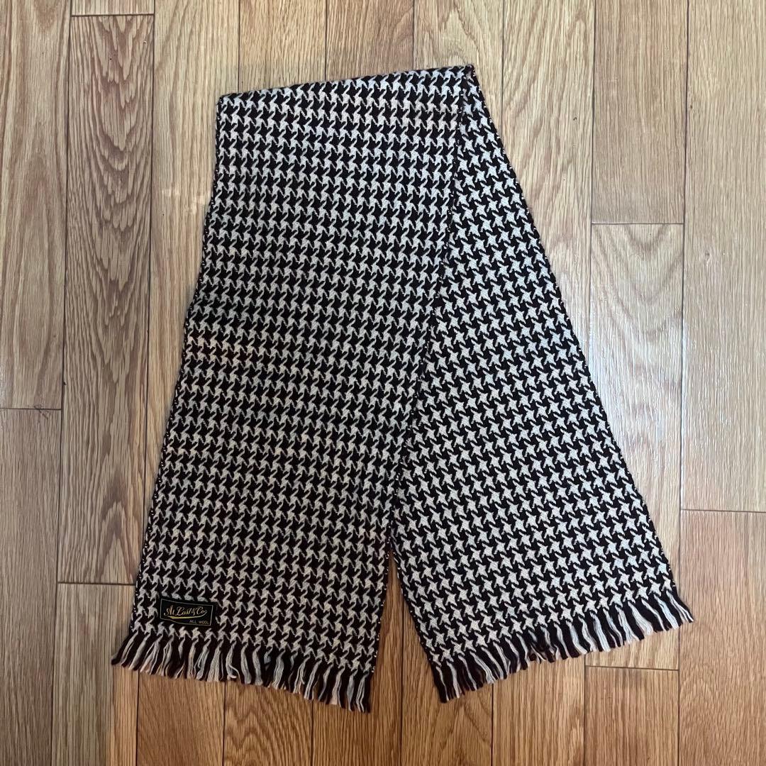 小物 atlast&co MUFFLER HOUNDTOOTH BROWN