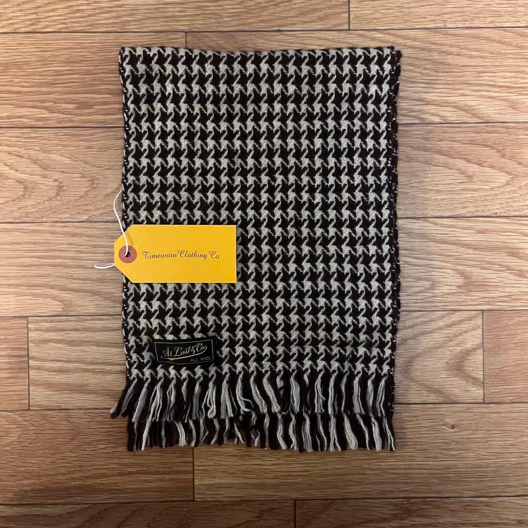 小物 atlast&co MUFFLER HOUNDTOOTH BROWN