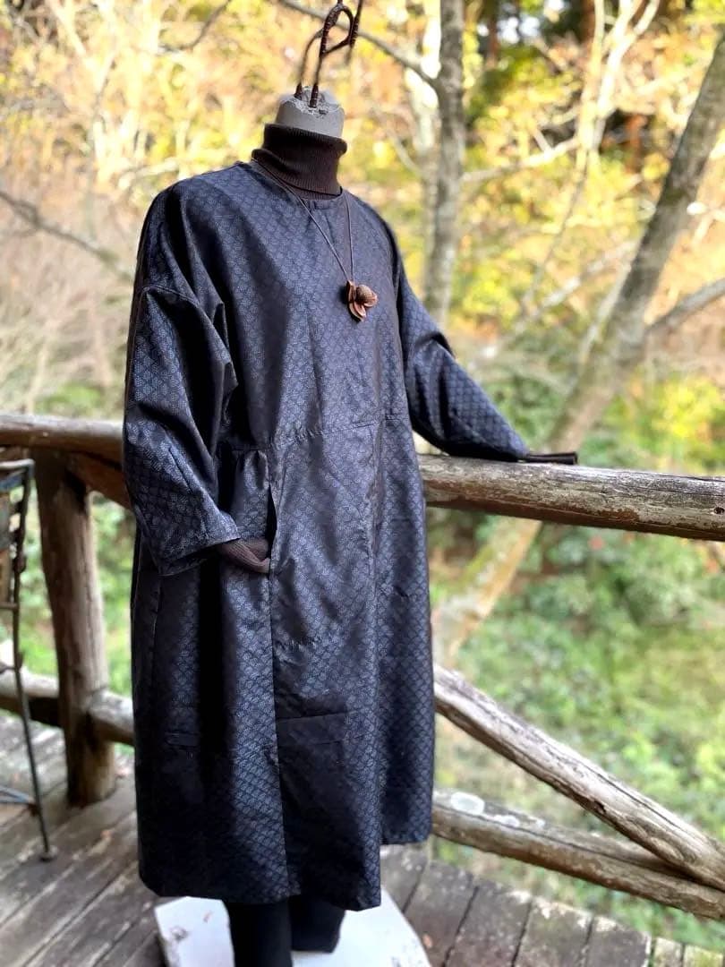 正絹　大島紬　ワンピース