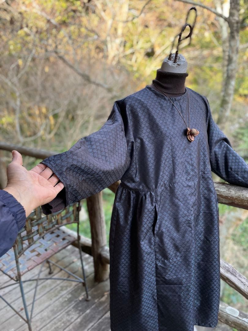 正絹　大島紬　ワンピース