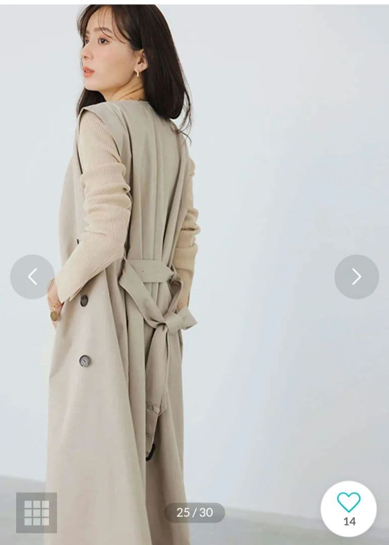 美品anuans 3wayトレンチコート トレンチコート エクリュ色