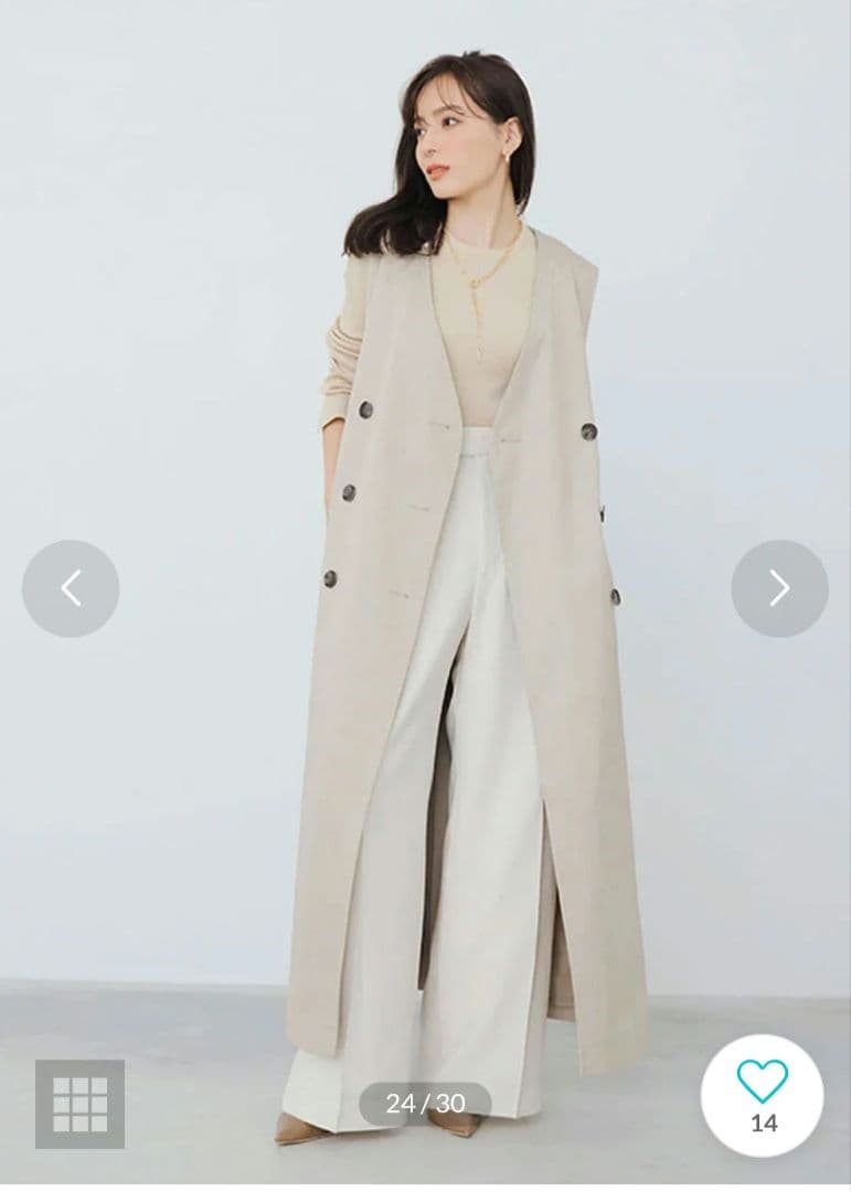 美品anuans 3wayトレンチコート トレンチコート エクリュ色